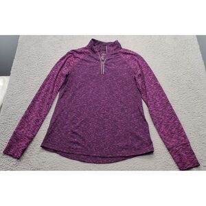 ideology Sweatshirt Womens Medium Multi Space Dye Polyester Long‎ Sleeve 1/4 Zip